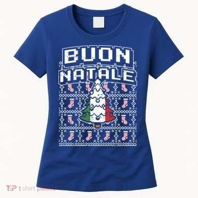 Buon Natale Italian Ugly Christmas Tree Italy Gift Women's T-Shirt