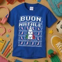 Buon Natale Italian Ugly Christmas Tree Italy Gift Kids T-Shirt thumb 3