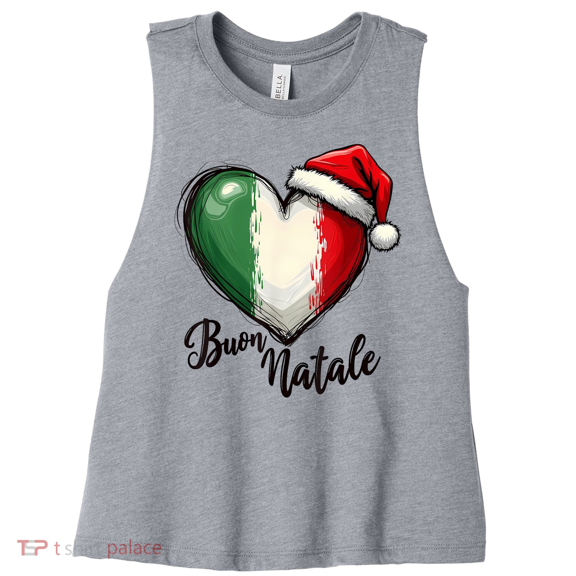 Buon Natale Italian Family Christmas Italy Pride Women's Racerback Cropped Tank