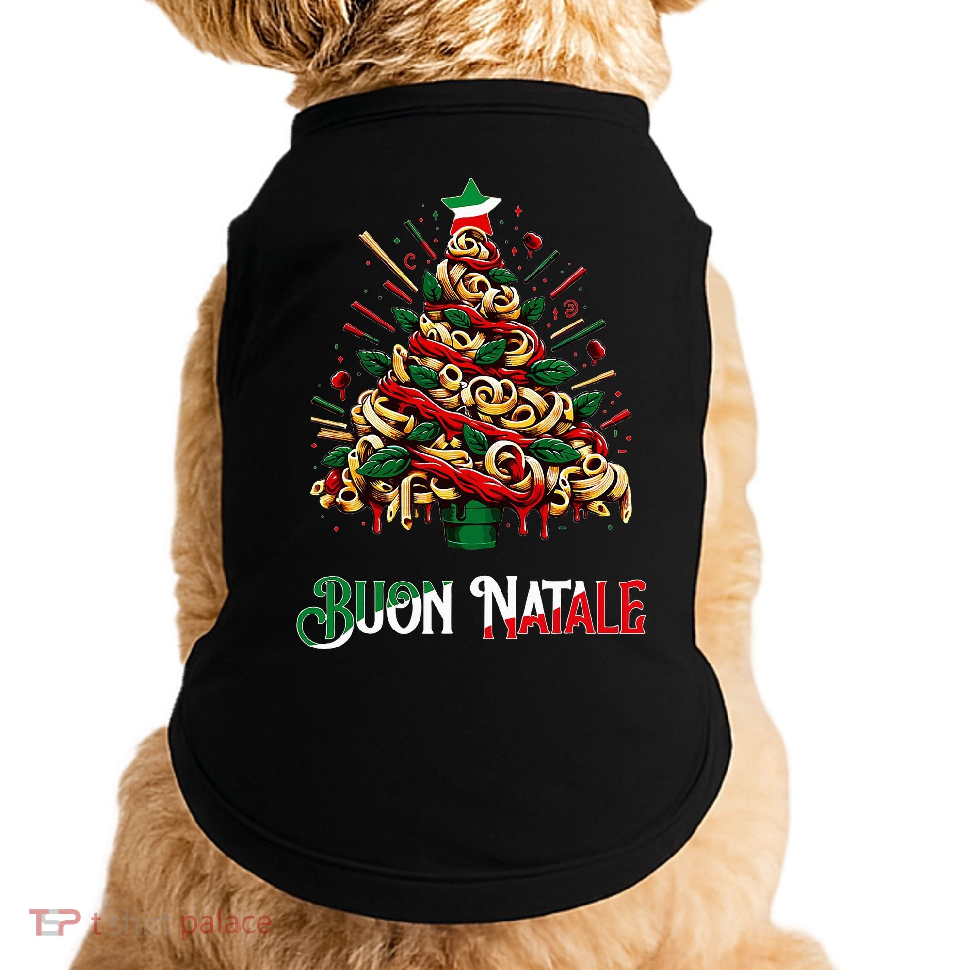 Buon Natale Italian Pasta Christmas Tree Xmas  Doggie Tank