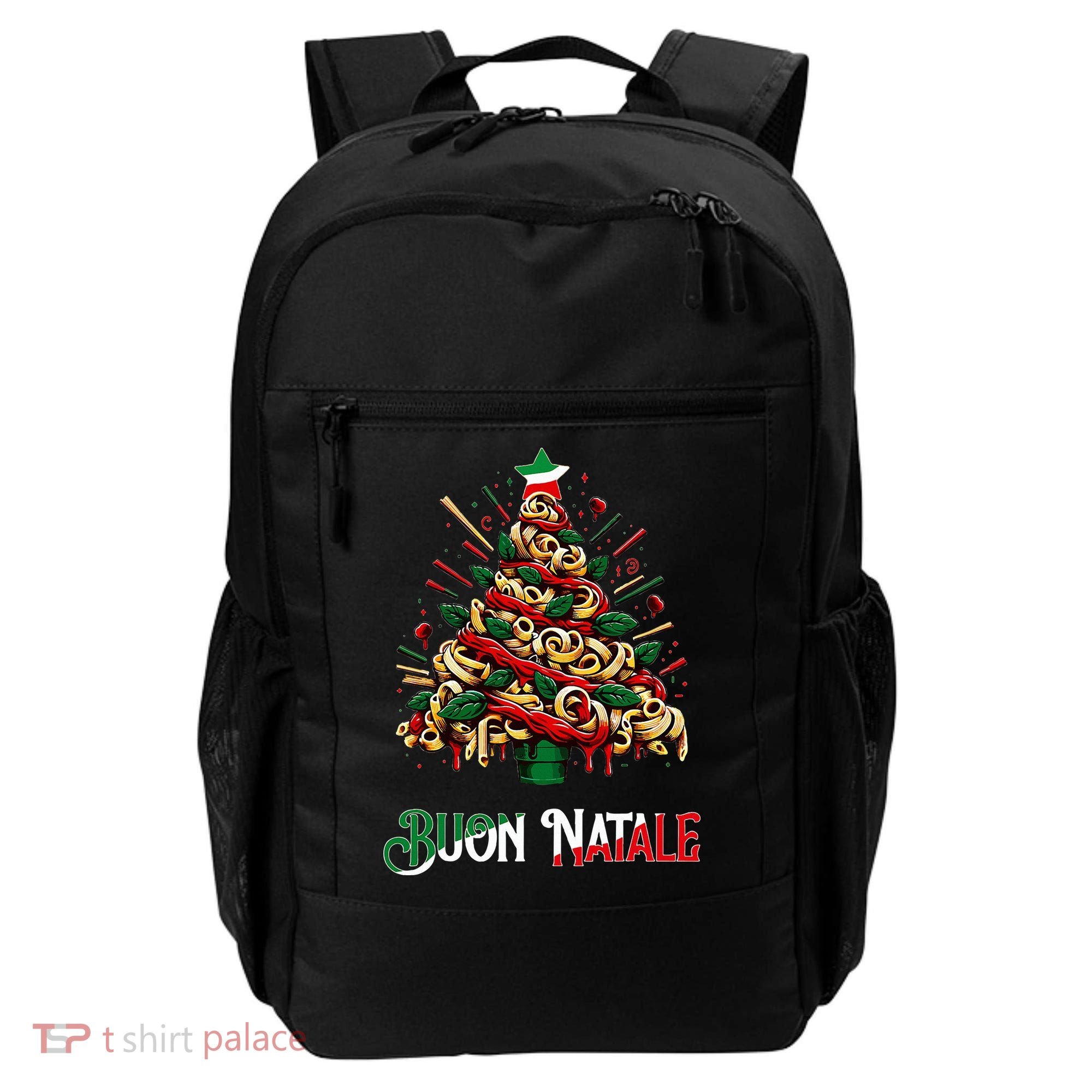 Buon Natale Italian Pasta Christmas Tree Xmas  Backpack