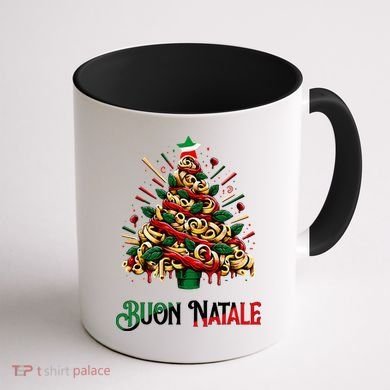 Buon Natale Italian Pasta Christmas Tree Xmas  Coffee Mug back