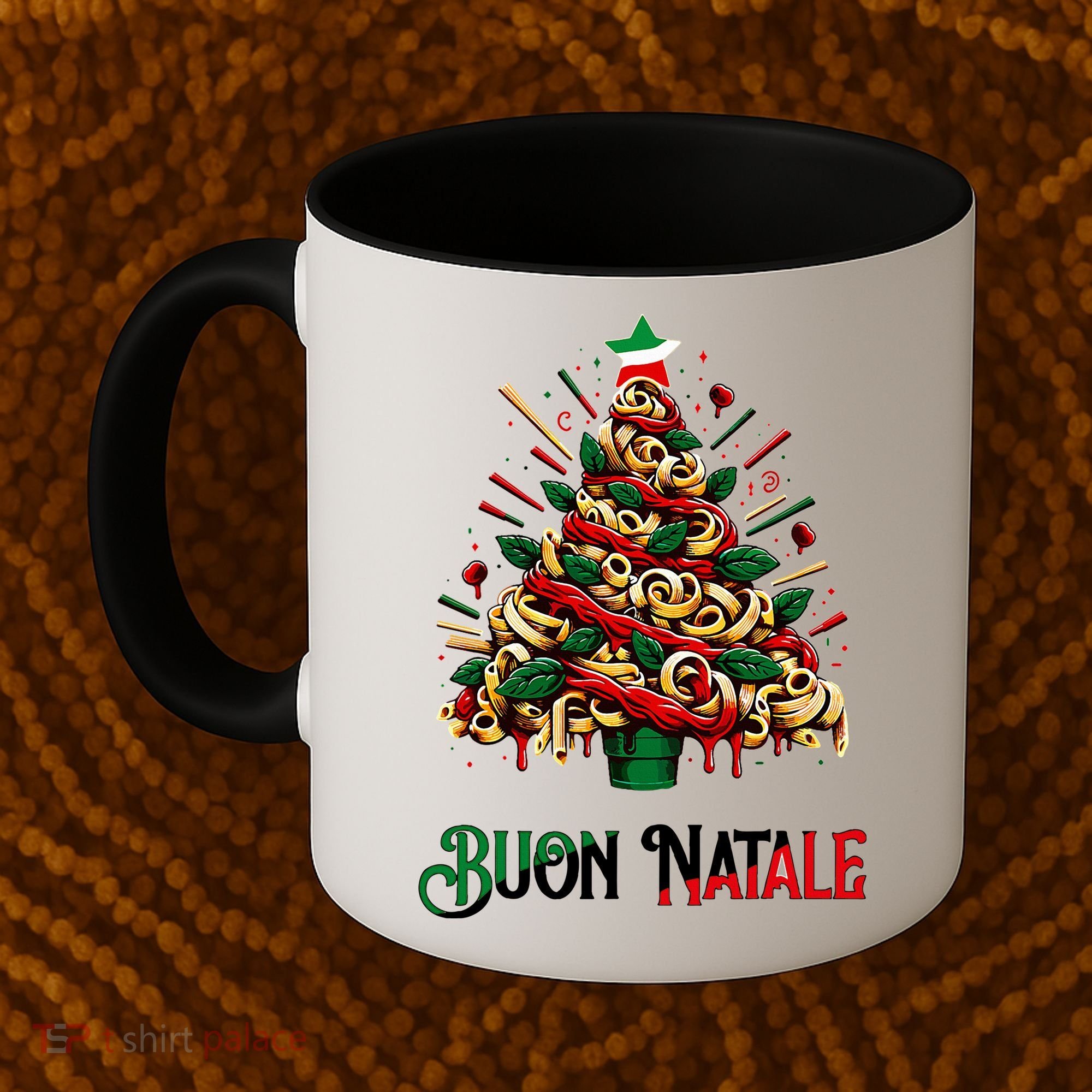 Buon Natale Italian Pasta Christmas Tree Xmas  Coffee Mug