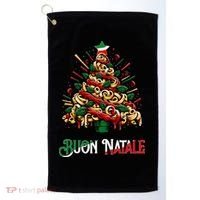 Buon Natale Italian Pasta Christmas Tree Xmas  Golf Towel thumb 0