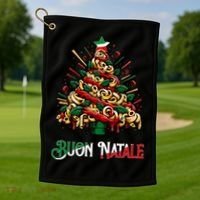 Buon Natale Italian Pasta Christmas Tree Xmas  Golf Towel thumb 1