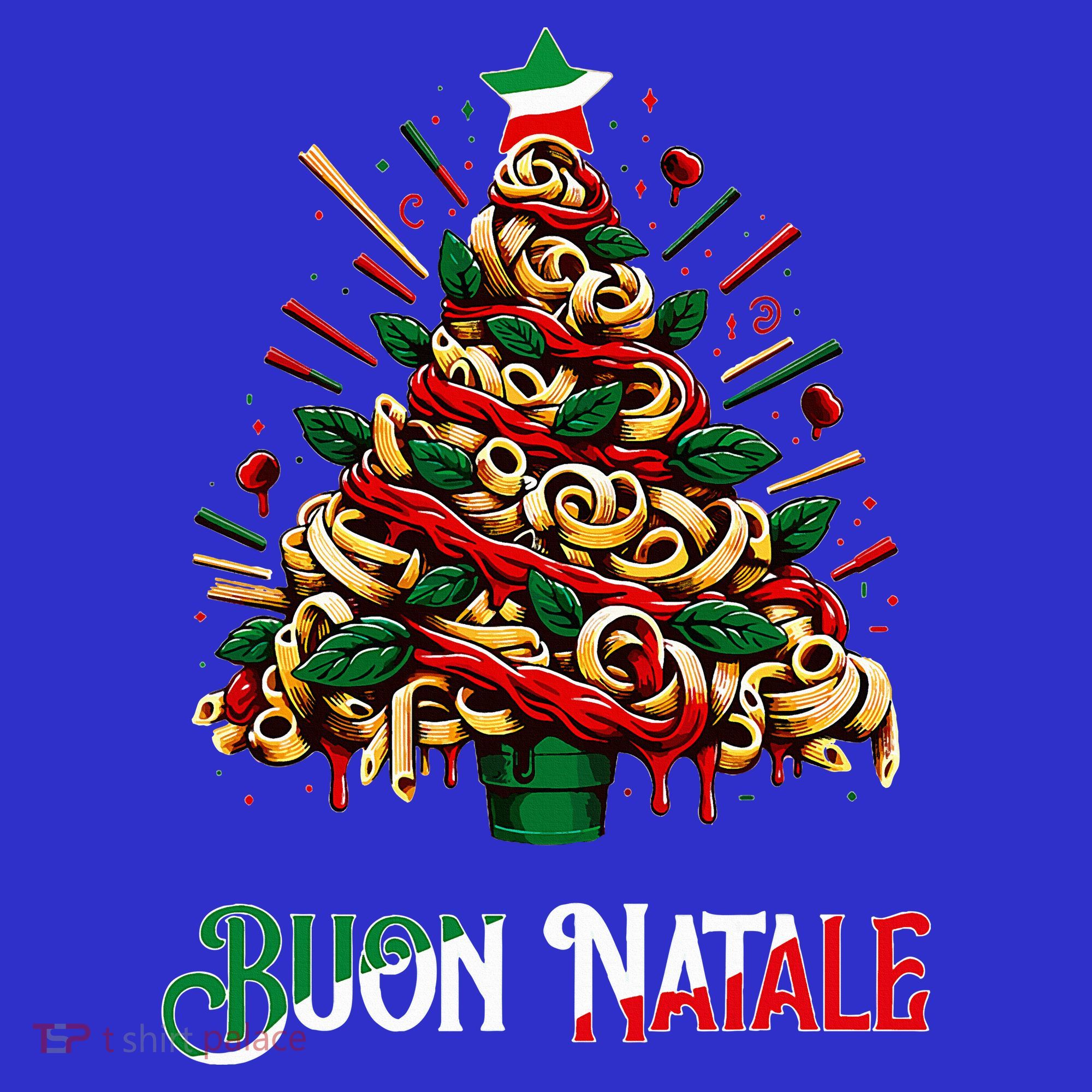 Buon Natale Italian Pasta Christmas Tree Xmas  T-Shirt