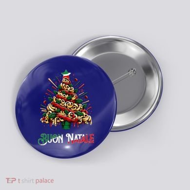 Buon Natale Italian Pasta Christmas Tree Xmas  Button