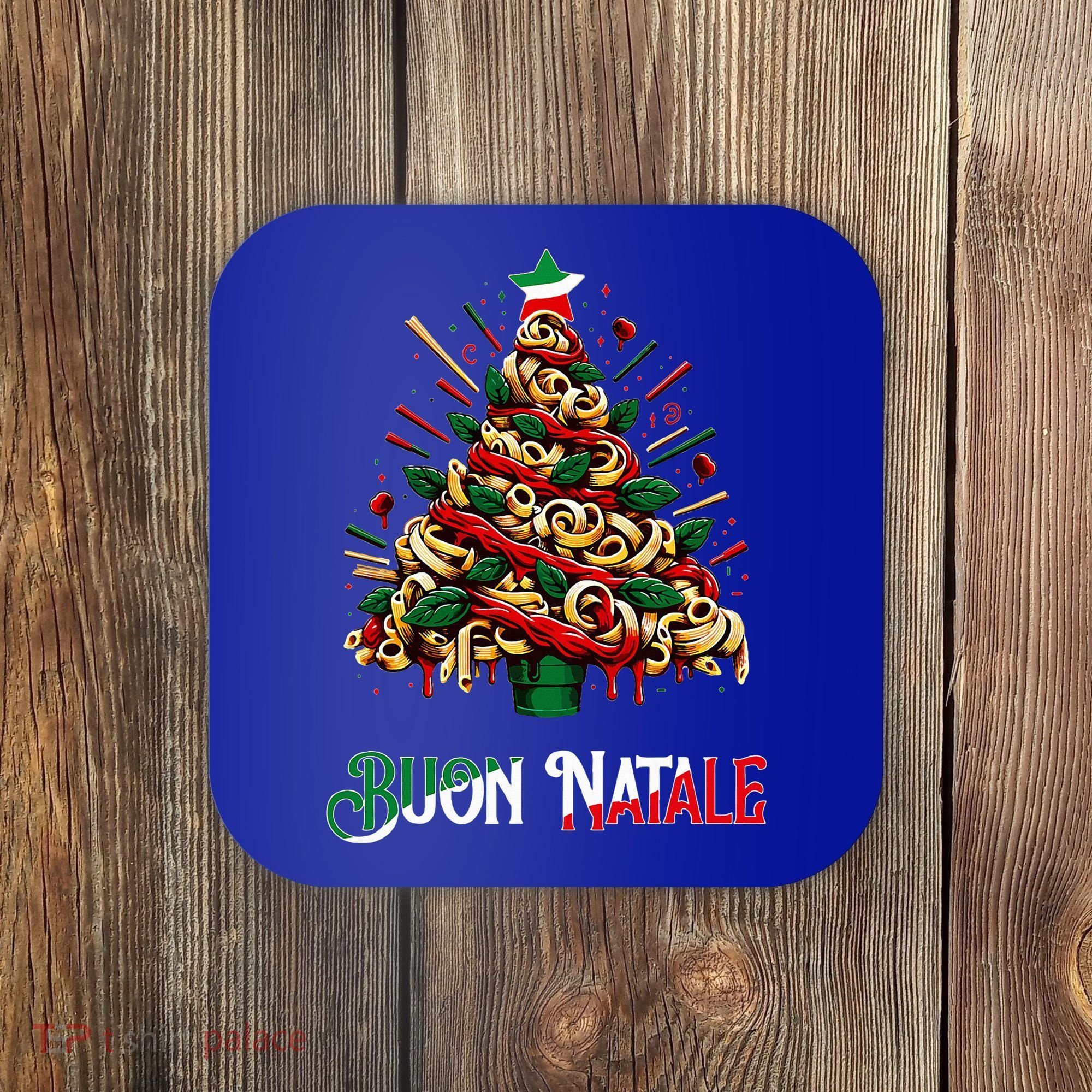 Buon Natale Italian Pasta Christmas Tree Xmas  Coaster