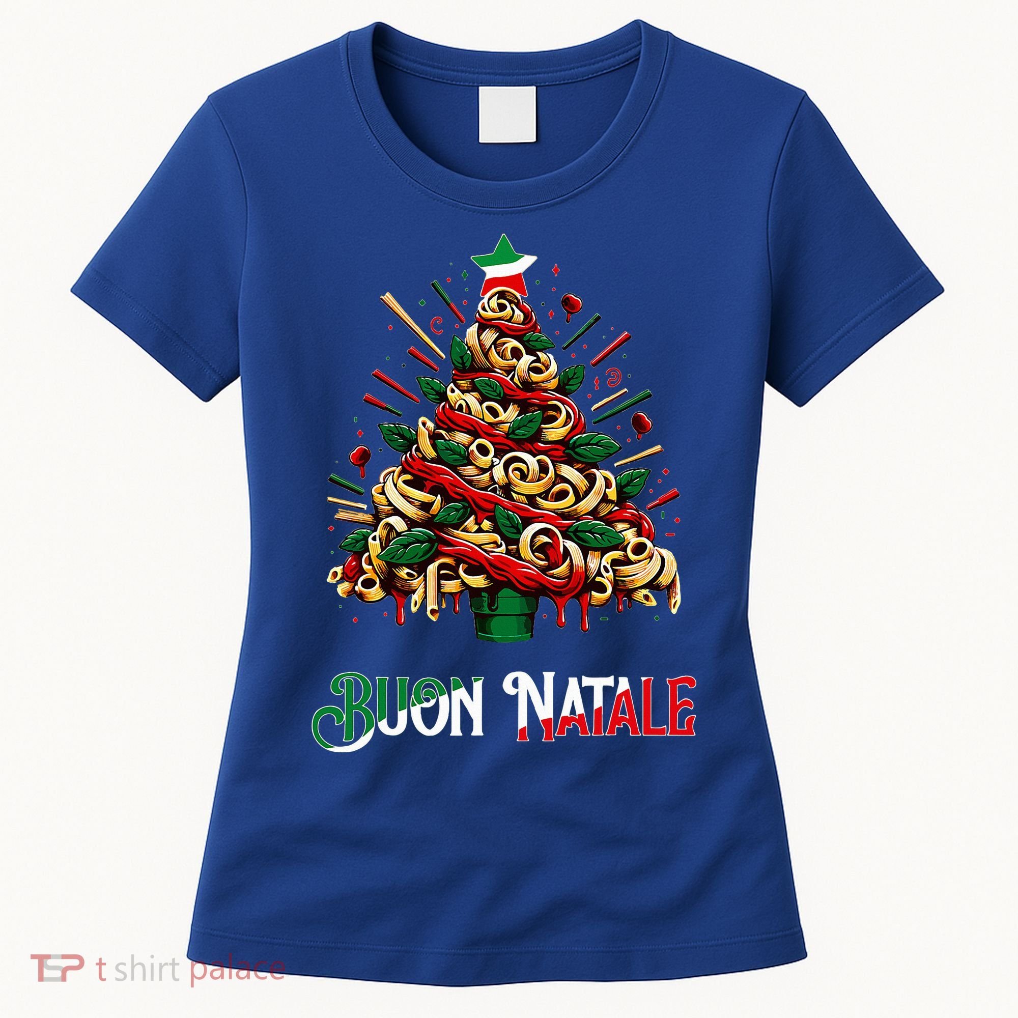 Buon Natale Italian Pasta Christmas Tree Xmas  Women's T-Shirt