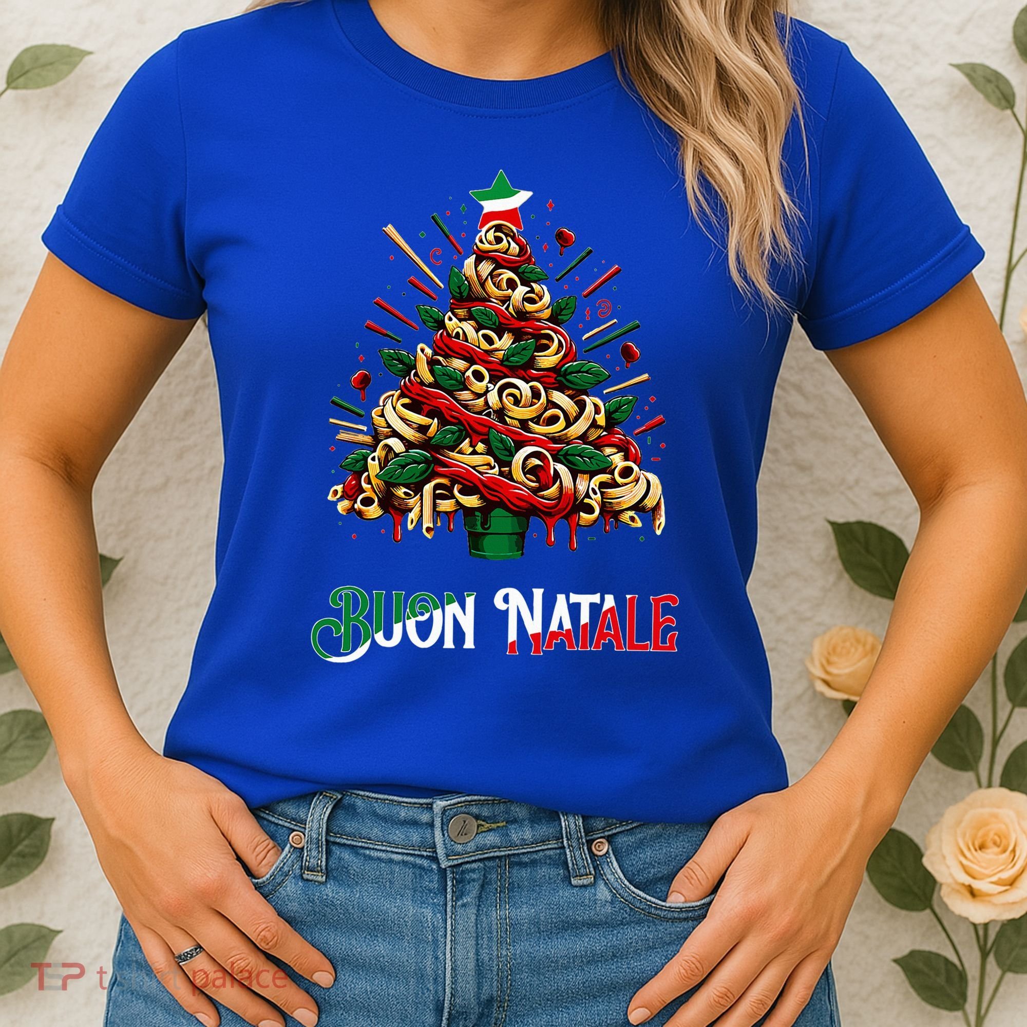 Buon Natale Italian Pasta Christmas Tree Xmas  Women's T-Shirt