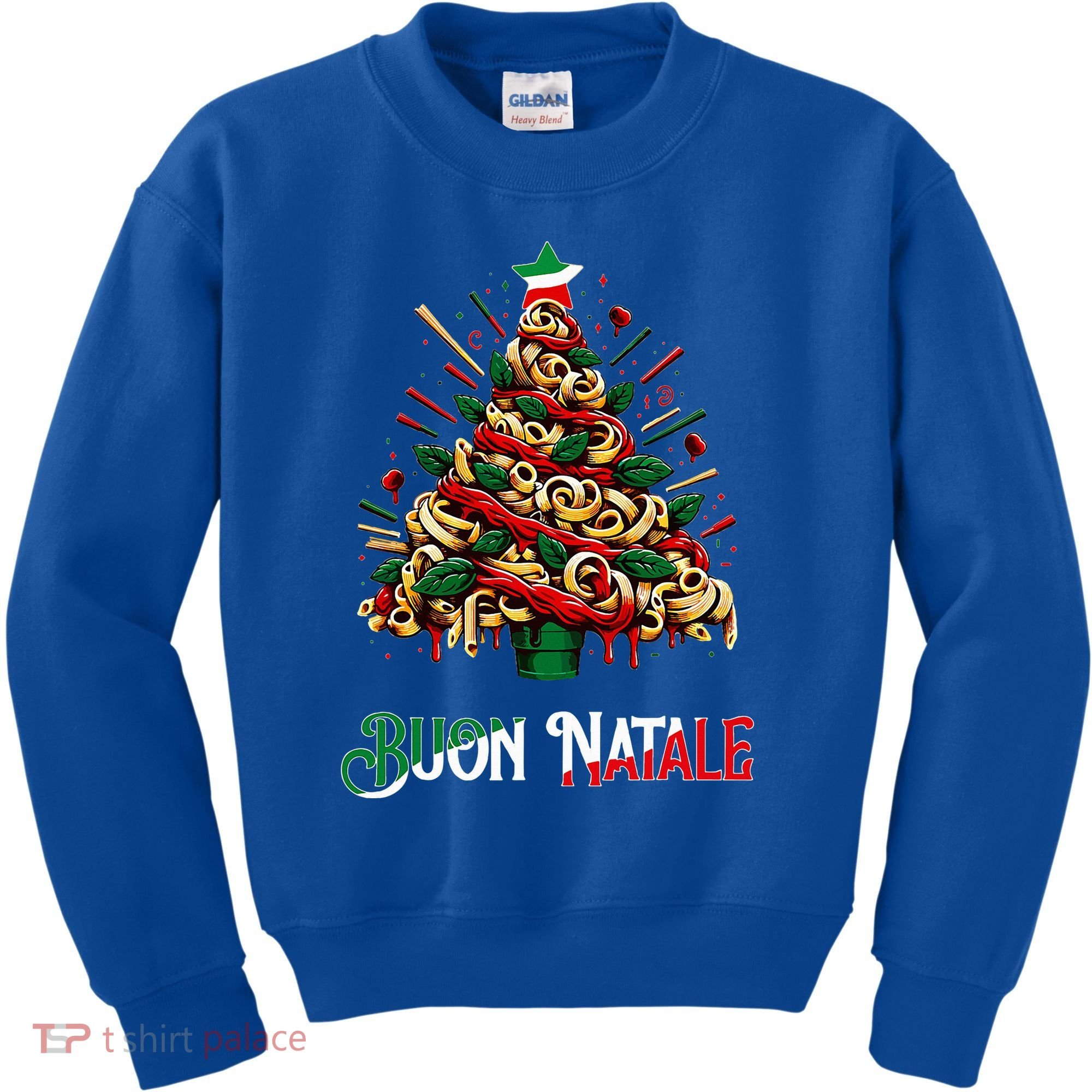 Buon Natale Italian Pasta Christmas Tree Xmas  Kids Sweatshirt