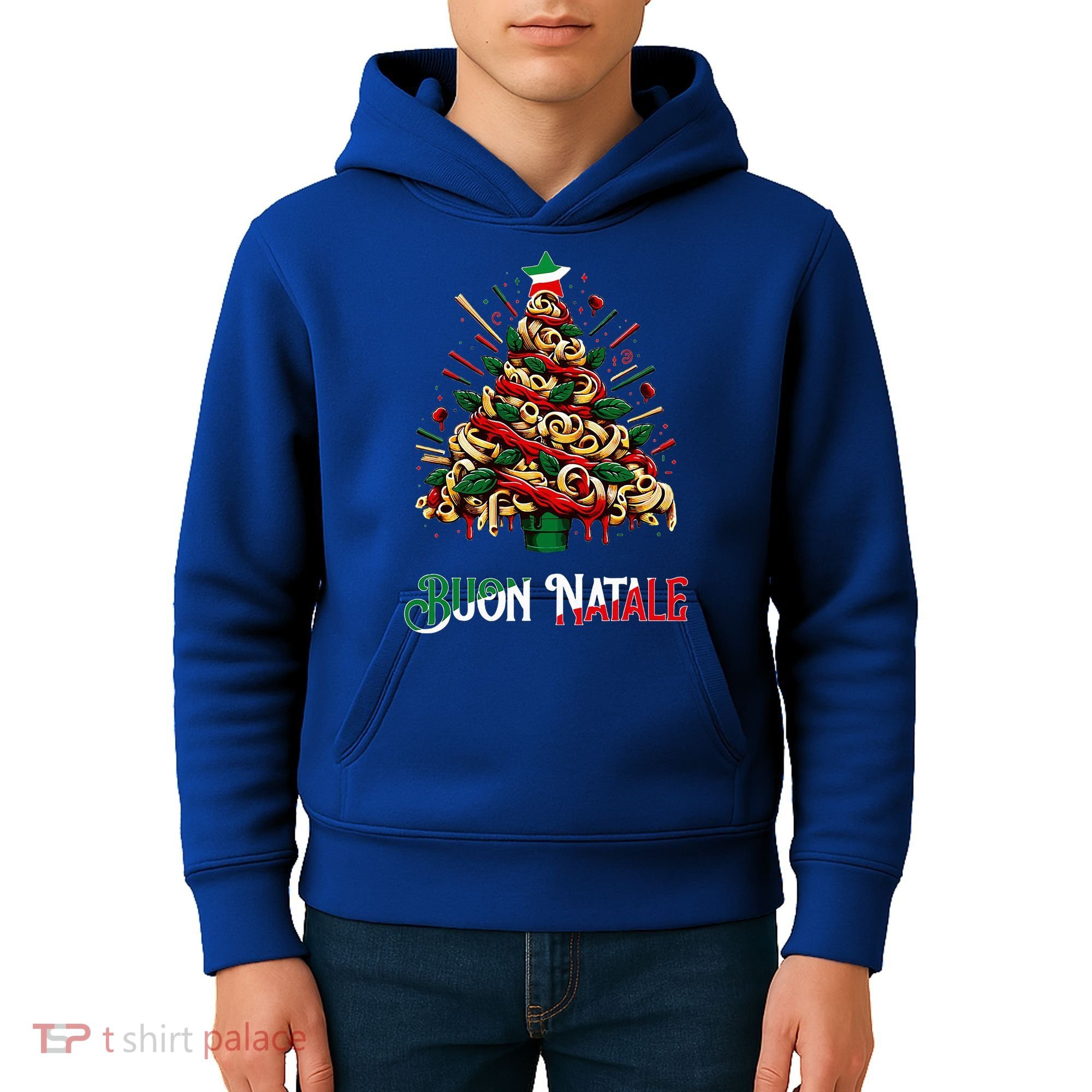 Buon Natale Italian Pasta Christmas Tree Xmas  Kids Hoodie