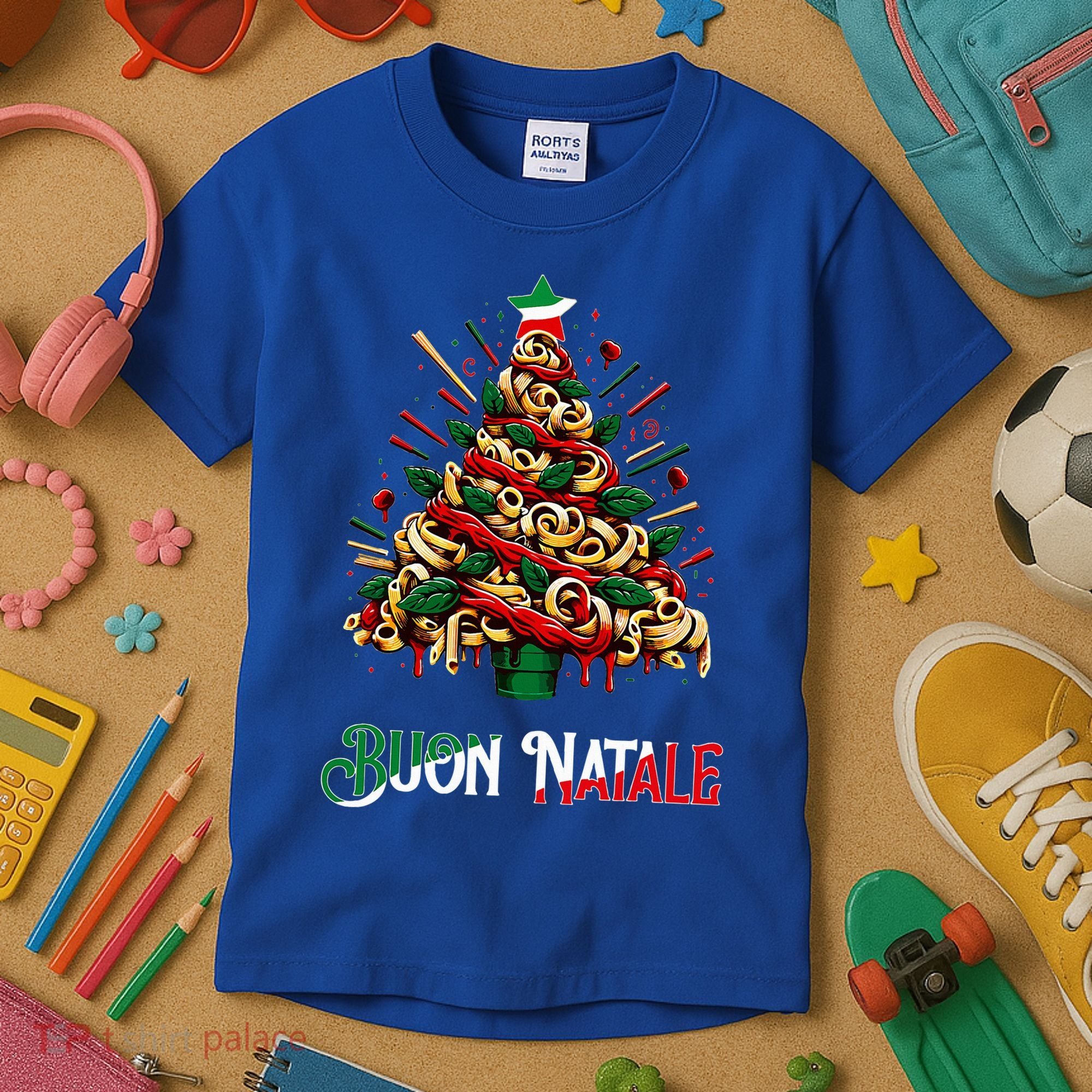 Buon Natale Italian Pasta Christmas Tree Xmas  Kids T-Shirt