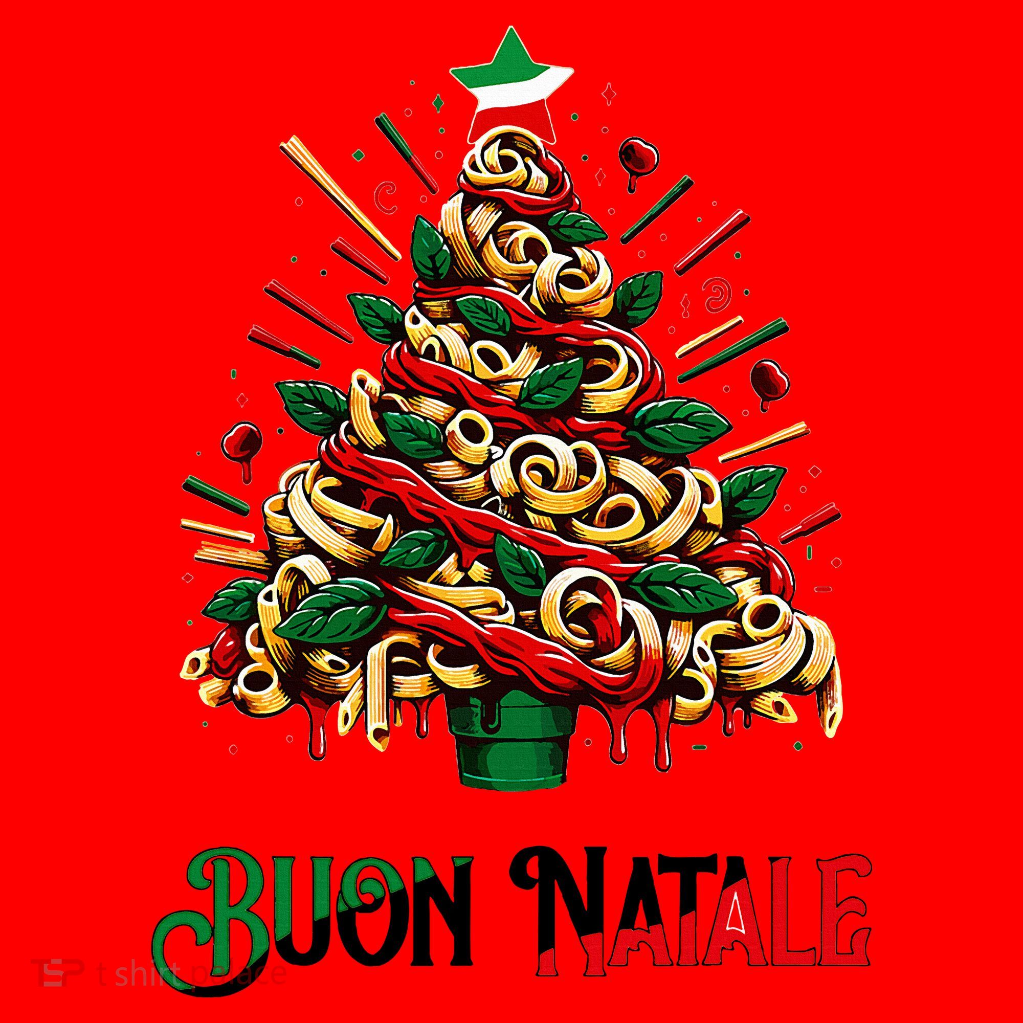 Buon Natale Italian Pasta Christmas Tree Xmas  Santa Hat