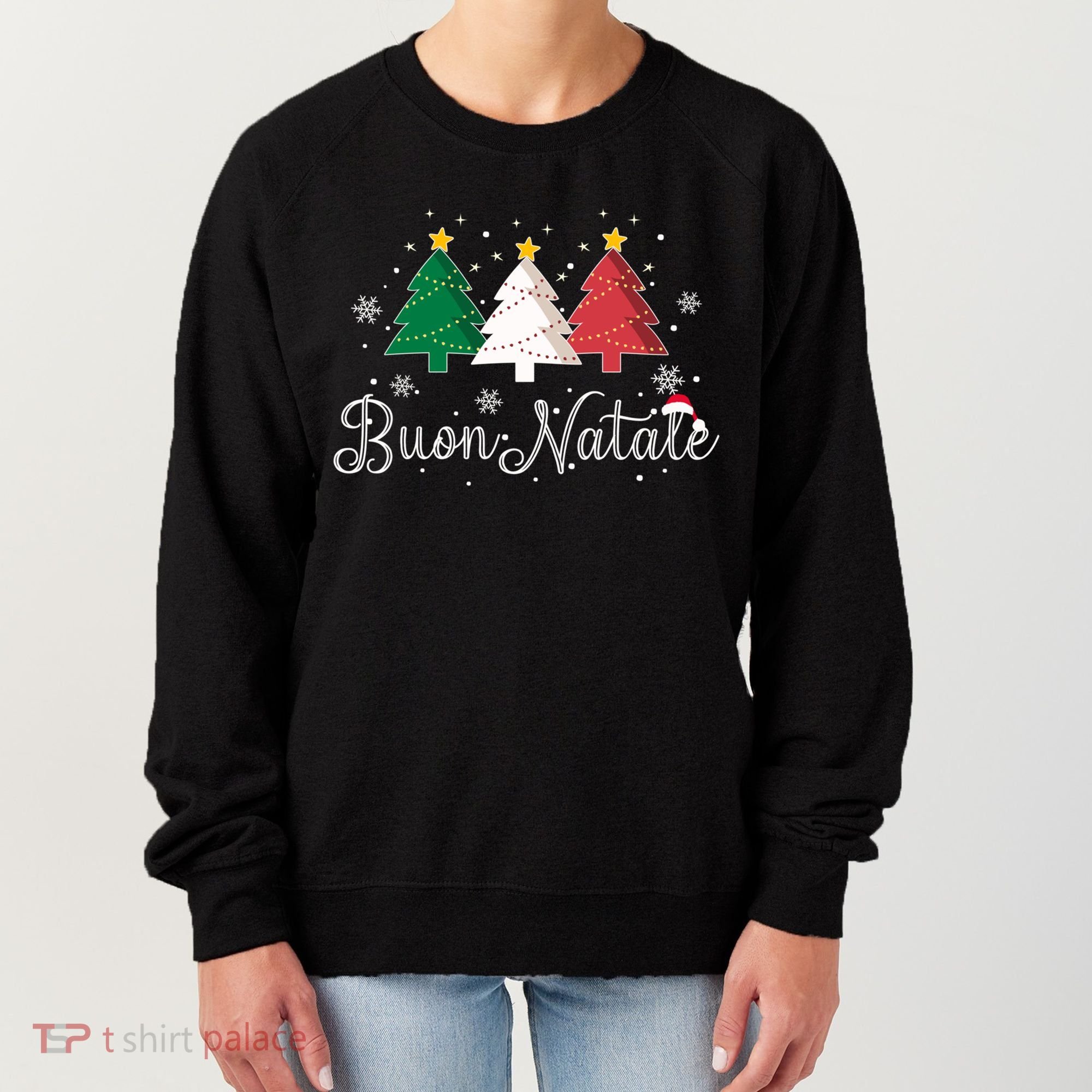 Buon Natale Italian Christmas Tree Xmas Gift Women's Sweatshirt