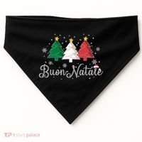 Buon Natale Italian Christmas Tree Xmas Gift USA-Made Doggie Bandana thumb 0