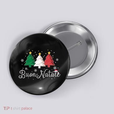 Buon Natale Italian Christmas Tree Xmas Gift Button