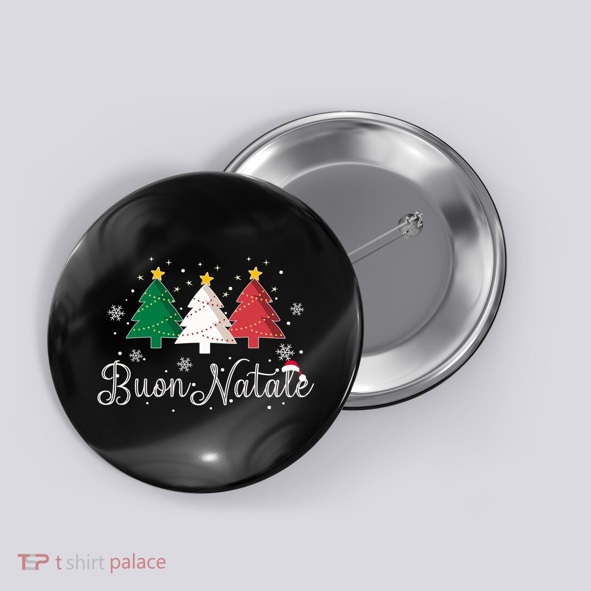 Buon Natale Italian Christmas Tree Xmas Gift Button