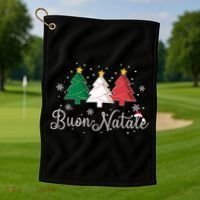 Buon Natale Italian Christmas Tree Xmas Gift Golf Towel thumb 1