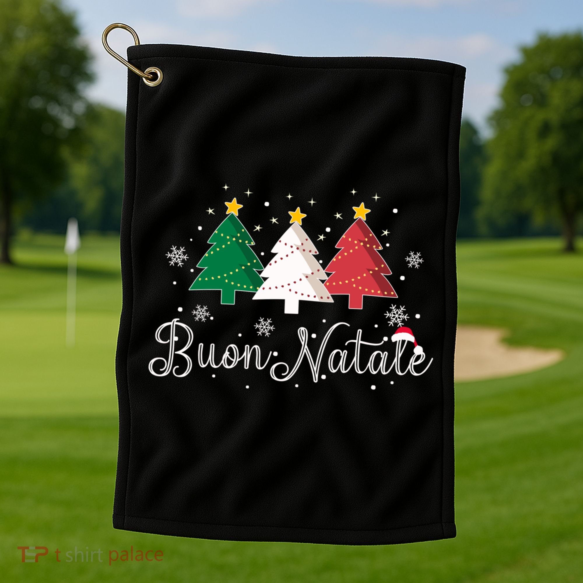 Buon Natale Italian Christmas Tree Xmas Gift Golf Towel