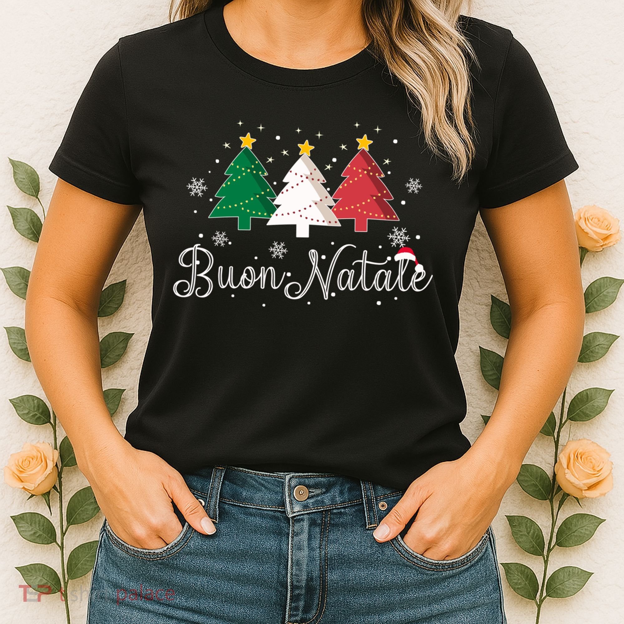 Buon Natale Italian Christmas Tree Xmas Gift Women's T-Shirt