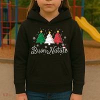 Buon Natale Italian Christmas Tree Xmas Gift Kids Hoodie thumb 3