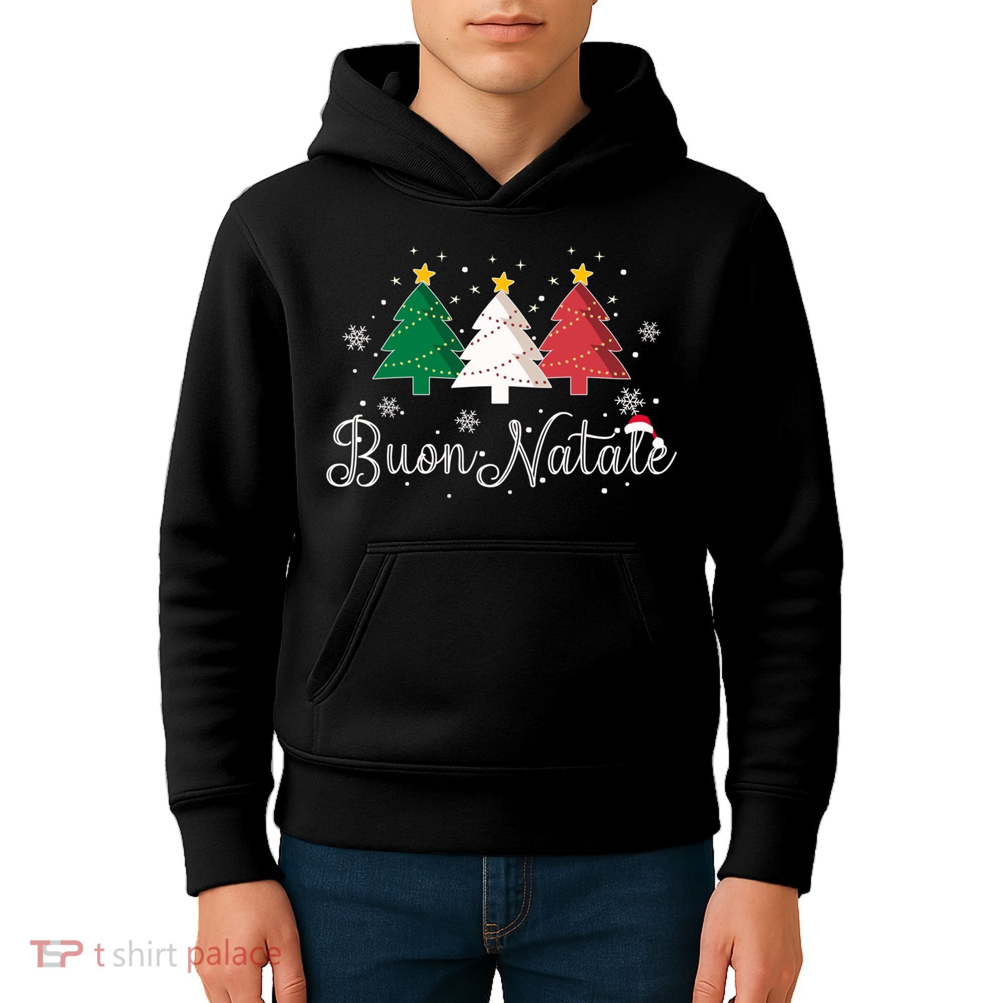 Buon Natale Italian Christmas Tree Xmas Gift Kids Hoodie