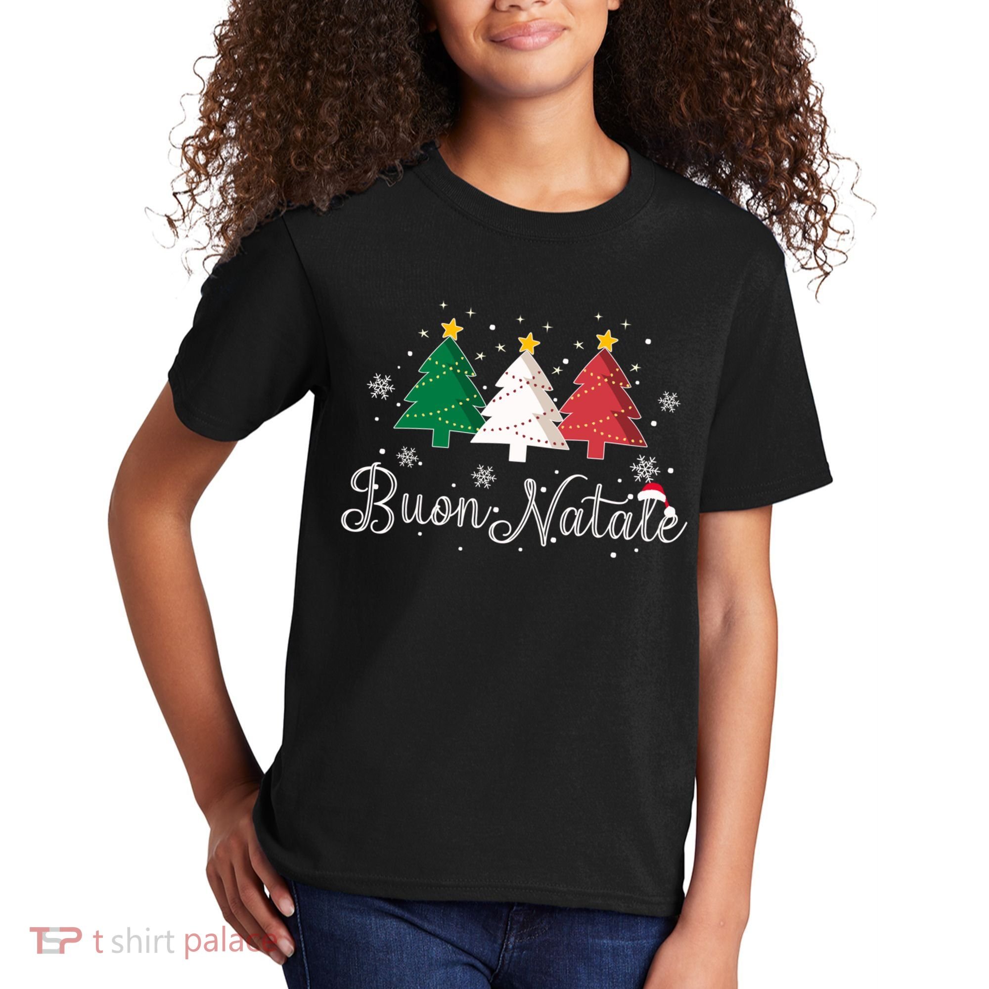 Buon Natale Italian Christmas Tree Xmas Gift Kids T-Shirt
