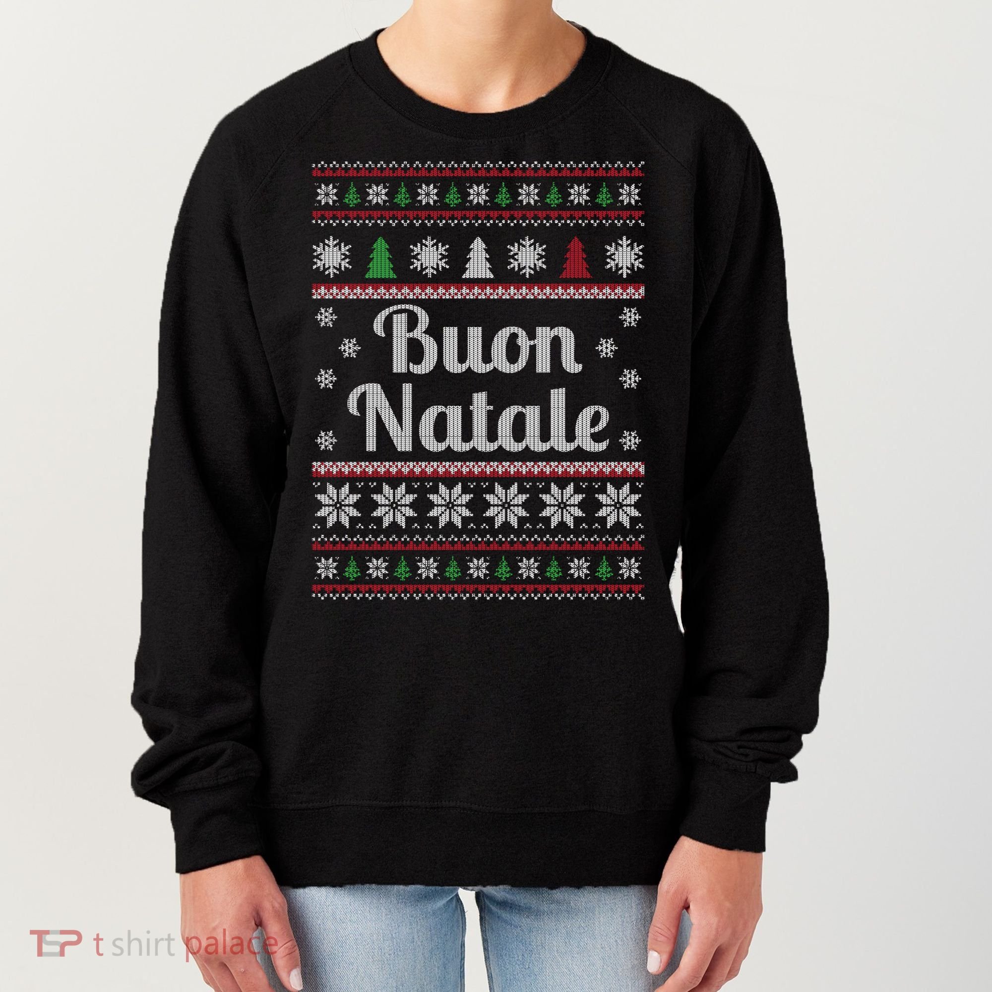 Buon Natale Italian Ugly Christmas Pattern Gift Women's Sweatshirt