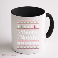 Buon Natale Italian Ugly Christmas Pattern Gift Coffee Mug thumb 1