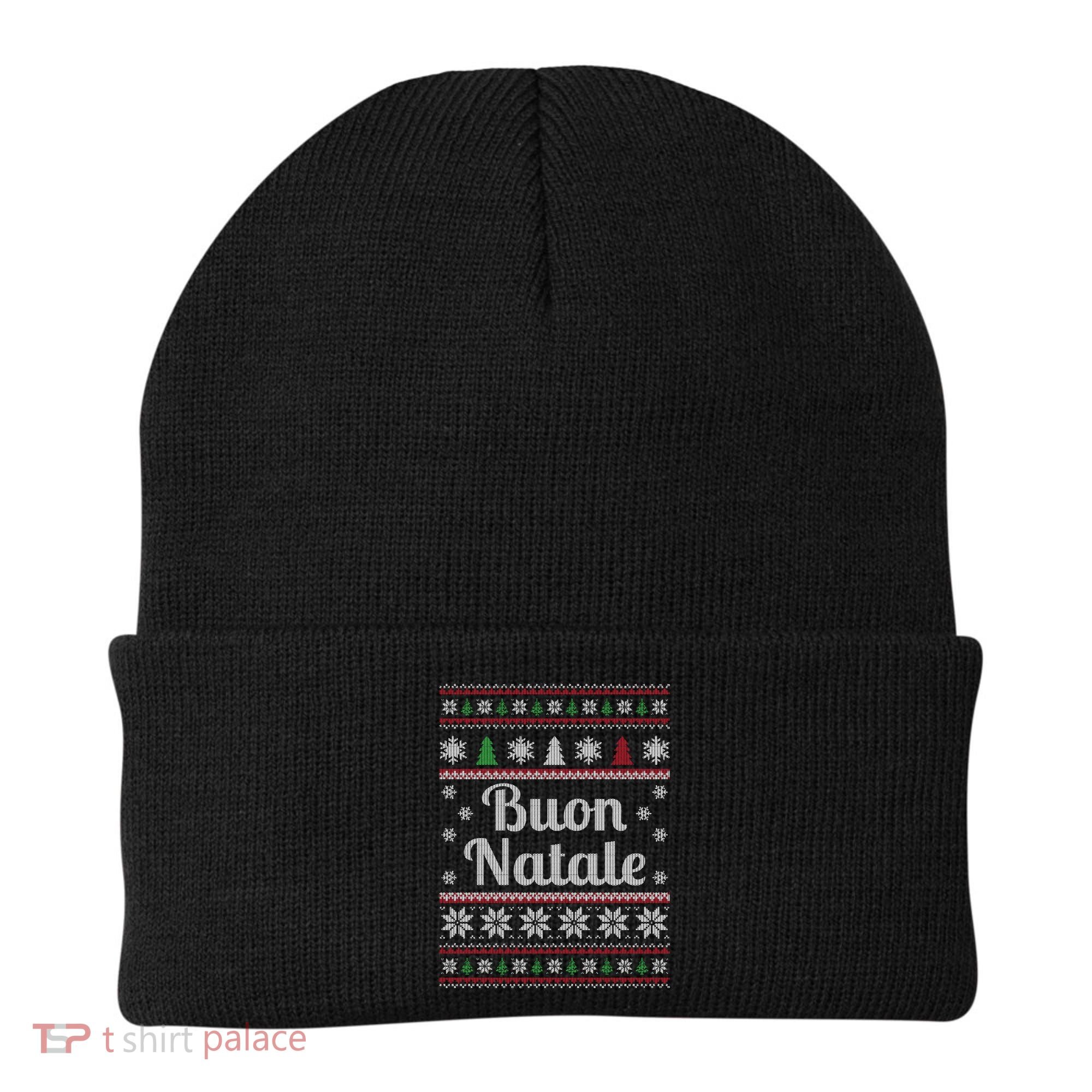 Buon Natale Italian Ugly Christmas Pattern Gift Beanie