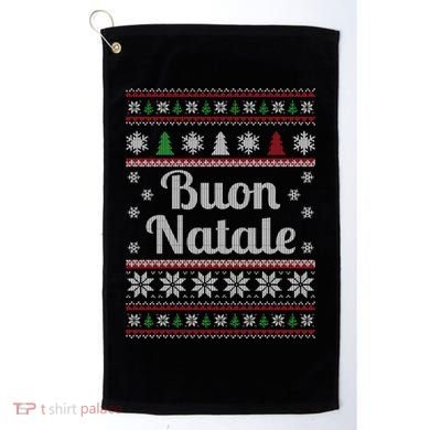 Buon Natale Italian Ugly Christmas Pattern Gift Golf Towel