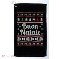Buon Natale Italian Ugly Christmas Pattern Gift Golf Towel thumb 0
