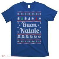 Buon Natale Italian Ugly Christmas Pattern Gift T-Shirt thumb 0