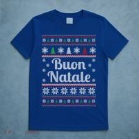 Buon Natale Italian Ugly Christmas Pattern Gift T-Shirt thumb 5