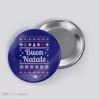 Buon Natale Italian Ugly Christmas Pattern Gift Button thumb 0