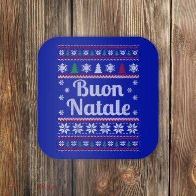 Buon Natale Italian Ugly Christmas Pattern Gift Coaster