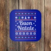 Buon Natale Italian Ugly Christmas Pattern Gift Coaster thumb 0