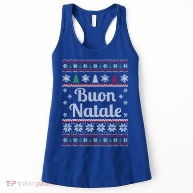 Buon Natale Italian Ugly Christmas Pattern Gift Women's Tank Top