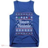 Buon Natale Italian Ugly Christmas Pattern Gift Tank Top thumb 0