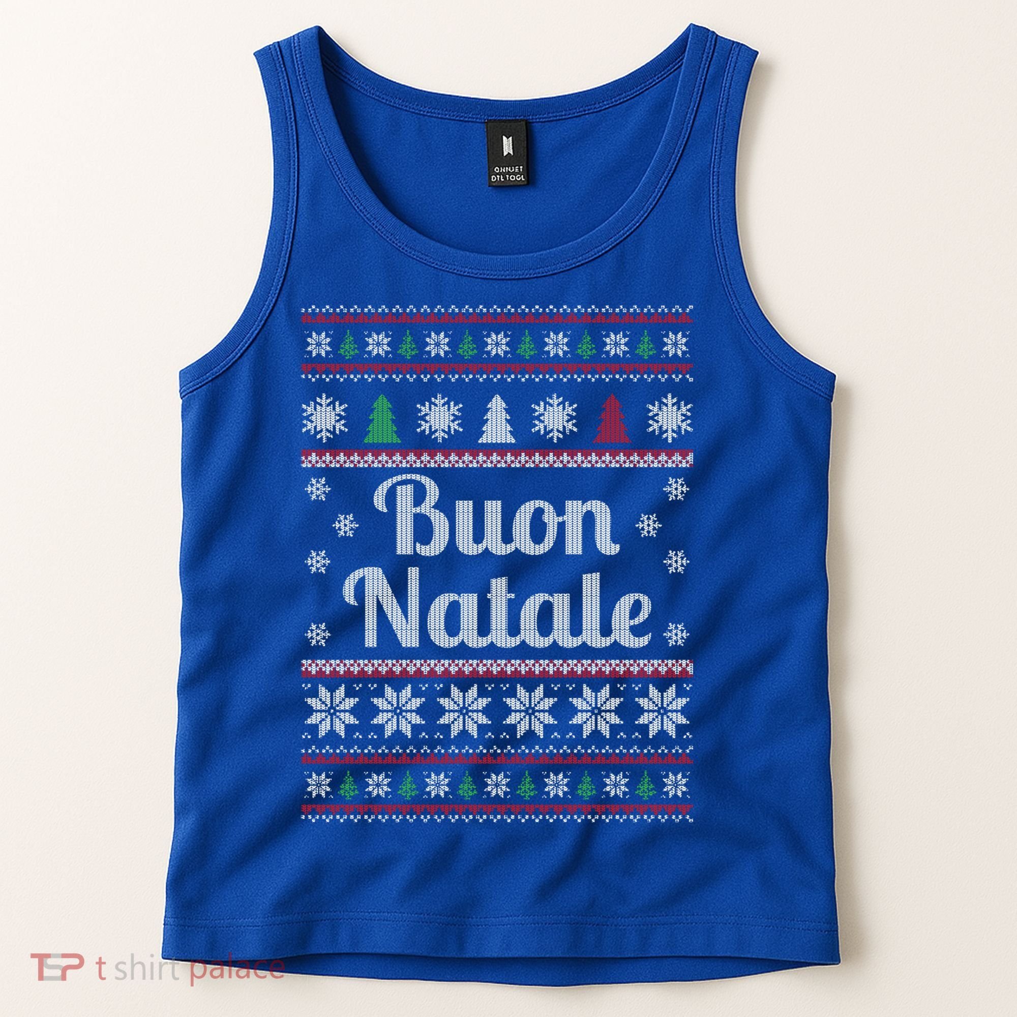 Buon Natale Italian Ugly Christmas Pattern Gift Tank Top