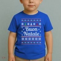 Buon Natale Italian Ugly Christmas Pattern Gift Toddler T-Shirt thumb 2