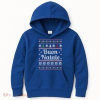 Buon Natale Italian Ugly Christmas Pattern Gift Kids Hoodie thumb 0