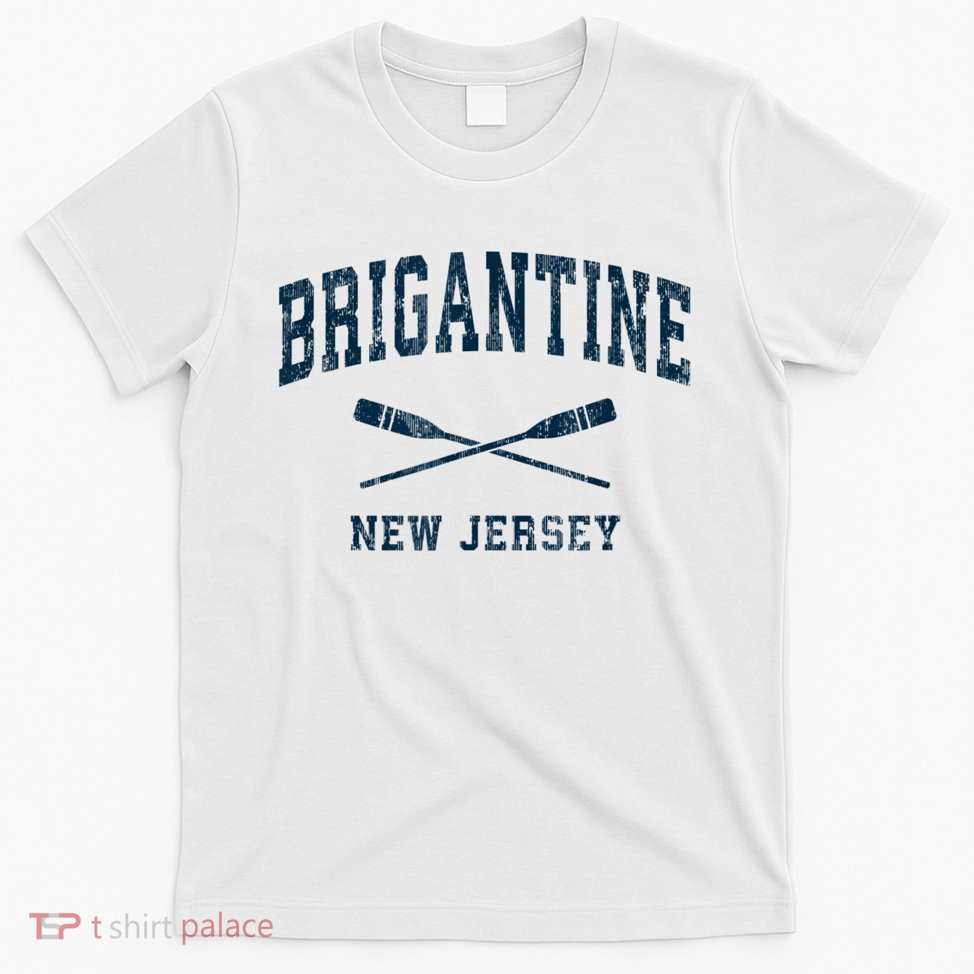 Brigantine New Jersey Vintage Nautical Paddles Sports Oars T-Shirt