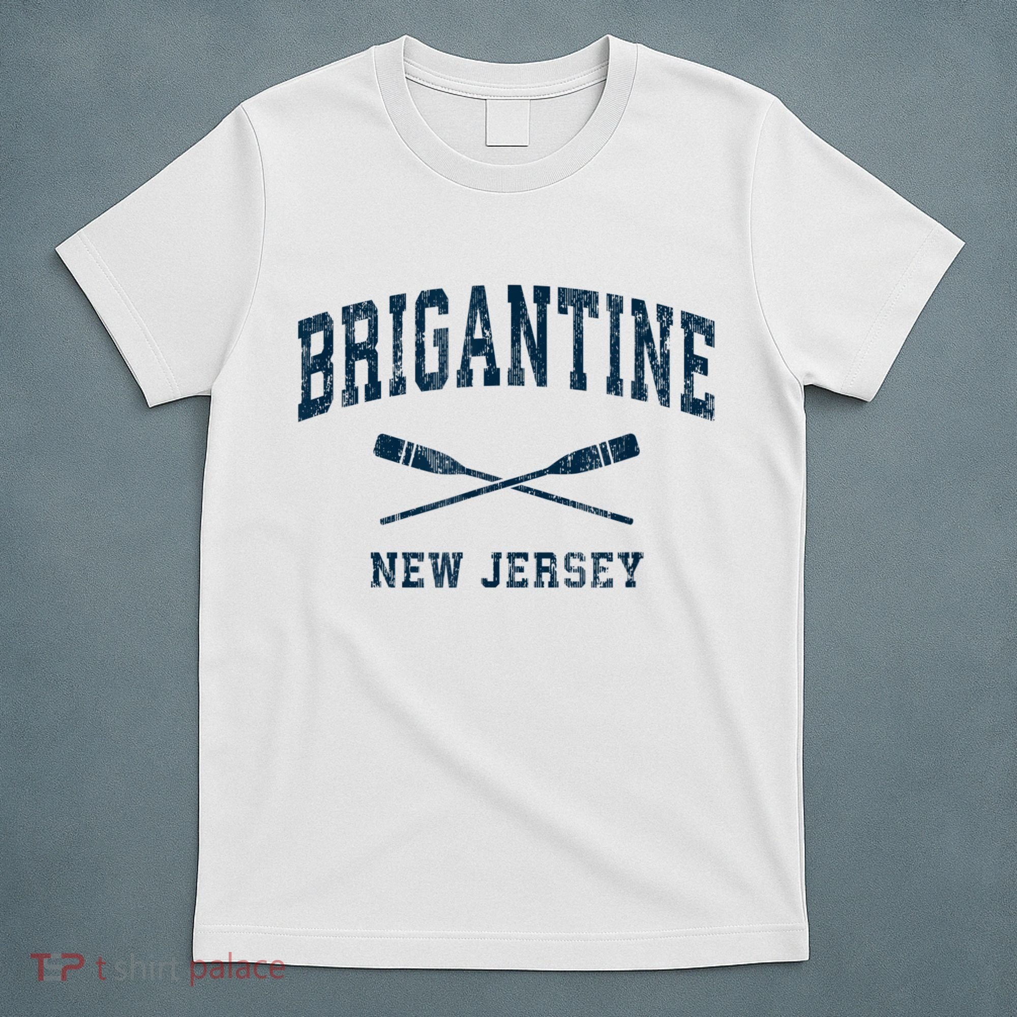 Brigantine New Jersey Vintage Nautical Paddles Sports Oars T-Shirt