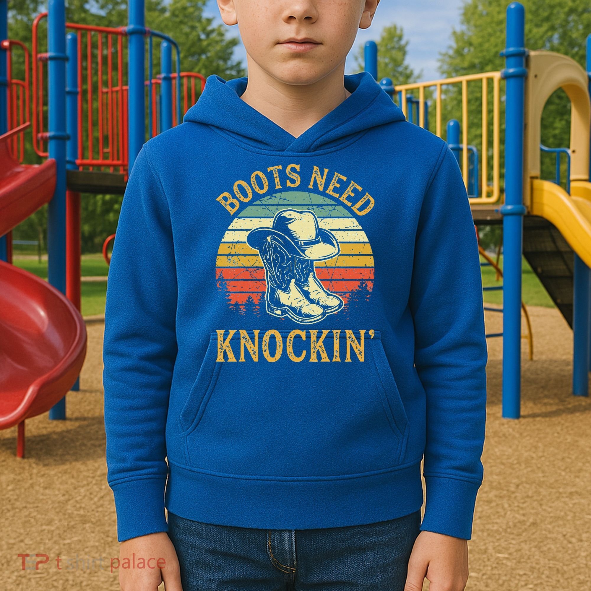 Boots Need Knockin Country Kids Hoodie
