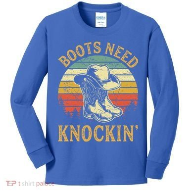 Boots Need Knockin Country Kids Long Sleeve Shirt