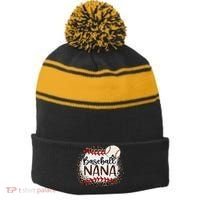 Baseball Nana Leopard Baseball Nana Stripe Pom Pom Beanie thumb 0