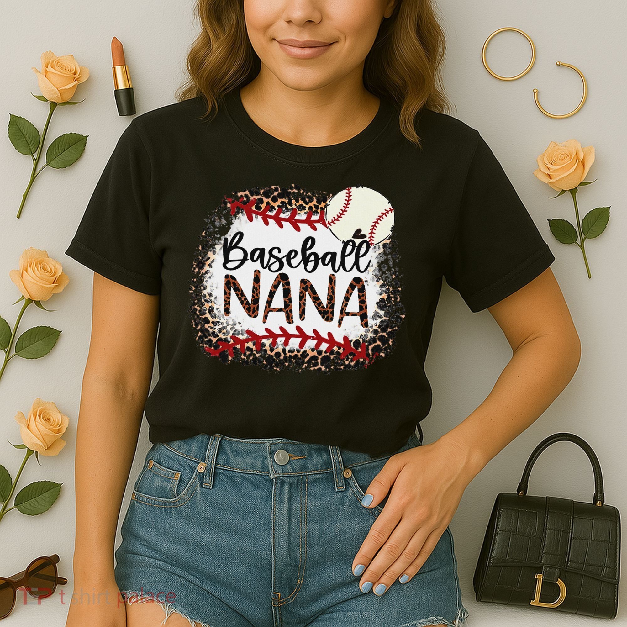 Baseball Nana Leopard Baseball Nana Comfort Colors Boxy T-Shirt