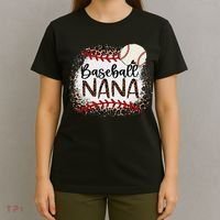 Baseball Nana Leopard Baseball Nana T-Shirt thumb 4